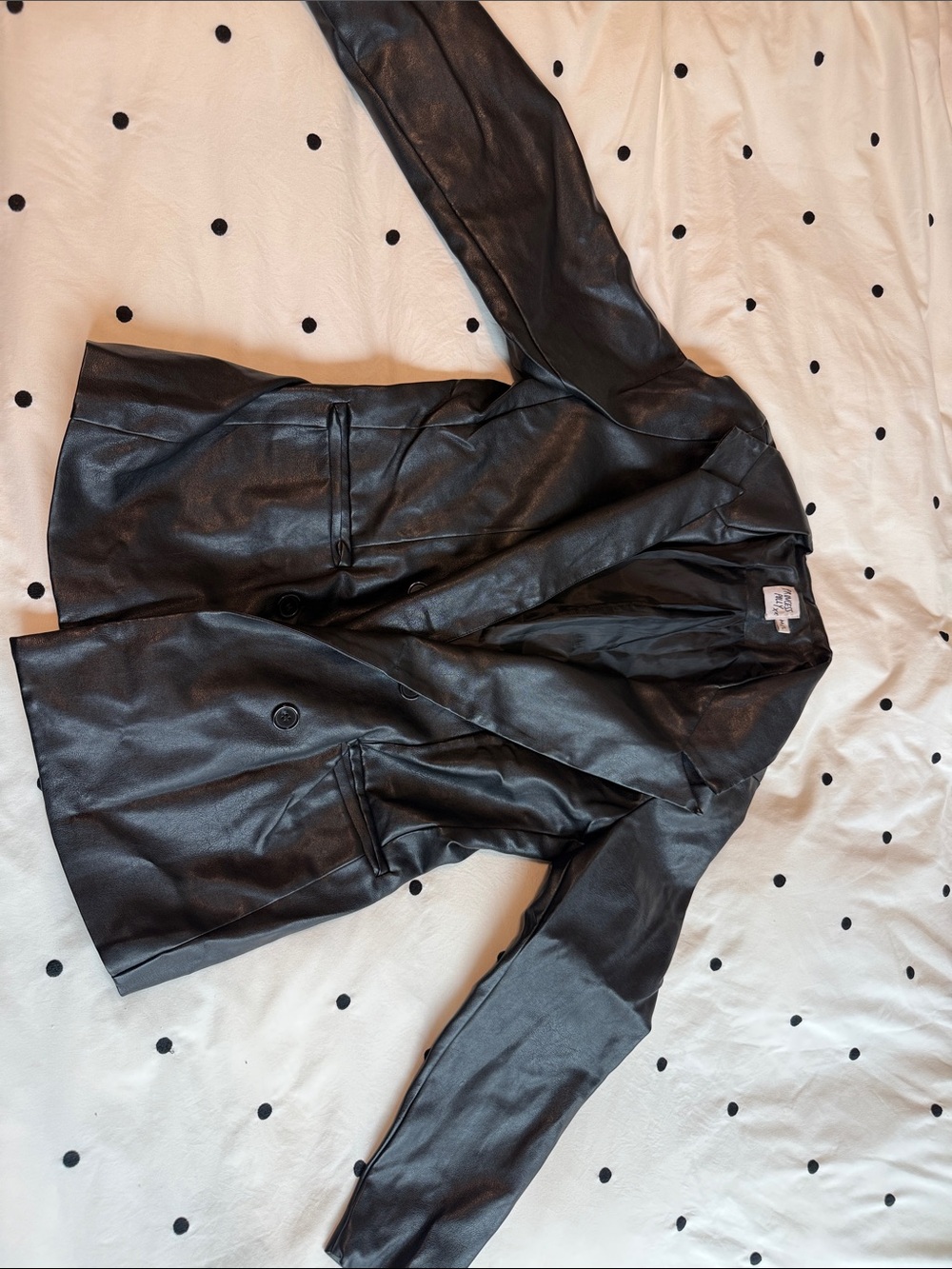 Princess Polly Black Faux Leather Blazer